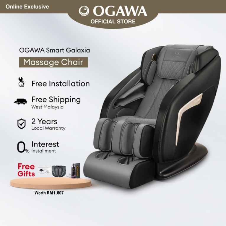 OGAWA Smart Galaxia Massage Chair Free Smart Eye + Pulley Lumbar + 3in1 Leather Kit (Golden Midnight) [Free Shipping WM]*